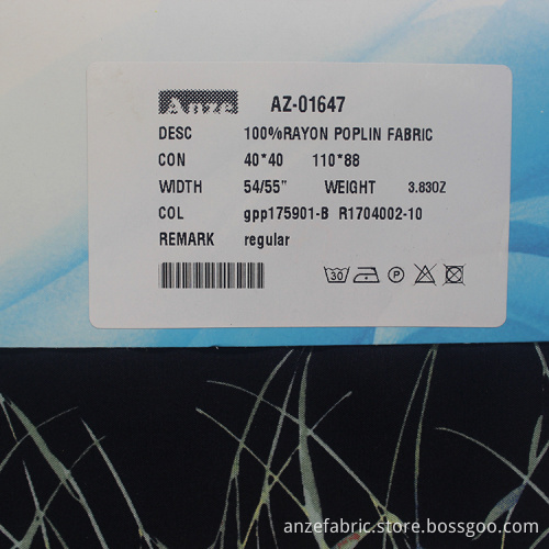 40*40 custom cheap printed 100% rayon poplin fabric